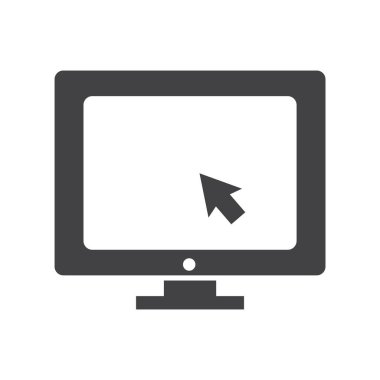 bilgisayar monitörü ikon vektör illüstrasyonu