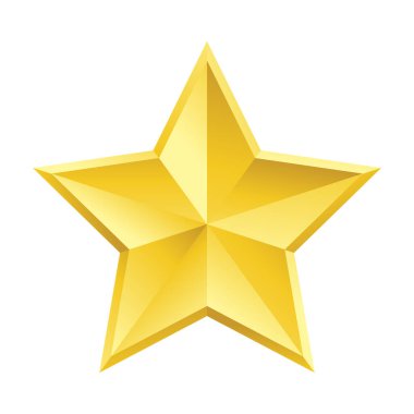 Yıldız simgesi. Altın yıldız vektörünün düz çizimi. beyaz arkaplanda izole