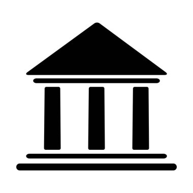 Banka binası simgesi, vektör illüstrasyonu