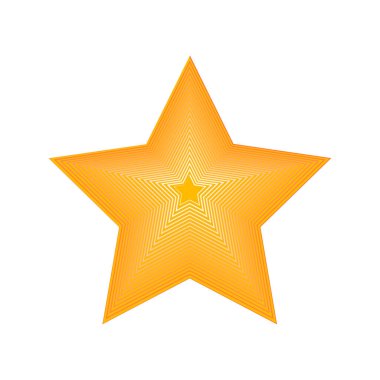 Yıldız simgesi. Beyaz arkaplanda izole edilmiş altın yıldız vektör simgelerinin düz çizimi