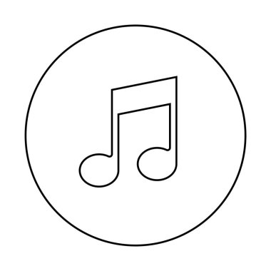 Müzik notası simgesi. vektör illüstrasyonu