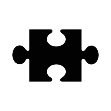 Beyaz arkaplanda bulmaca simgesi, vektör illüstrasyonu