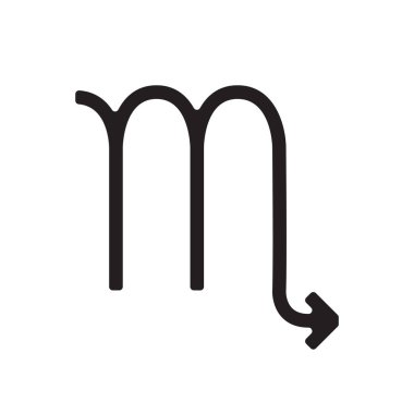 Akrep simgesi beyaz arkaplanda izole edilmiş moda tarzında