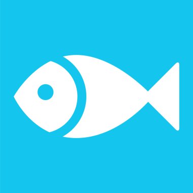 Balık ikonu. Web için köpek balığı vektör simgelerinin düz çizimi