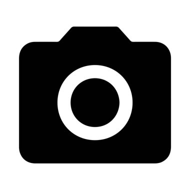 Kamera simgesi beyaz arkaplanda izole edildi