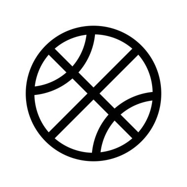 Basketbol topu ikon vektörü. İnce çizgi işareti. izole edilmiş sınır sembolü çizimi