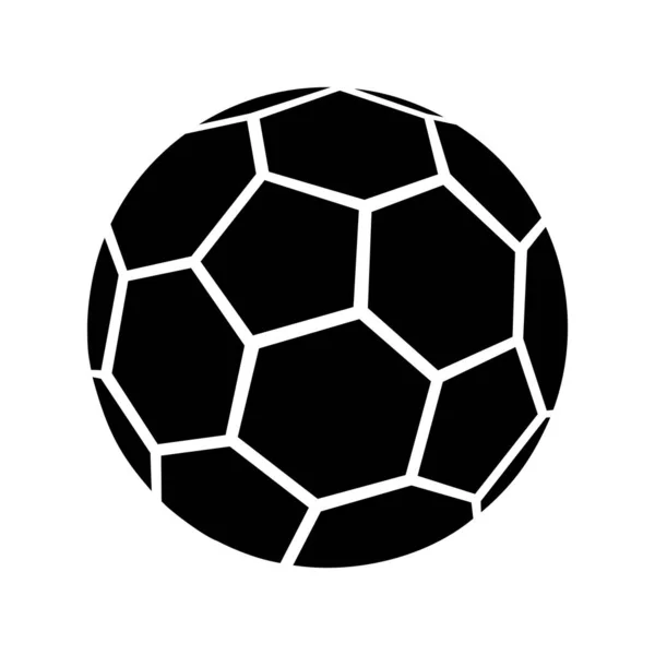 サッカーボールのアイコン 白い背景に隔離されたウェブデザインのためのアウトラインサッカーゲームベクトルボタン — ストックベクタ