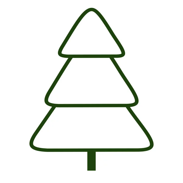 Icono Árbol Navidad Diseño Ilustración Vector Plano — Archivo Imágenes Vectoriales