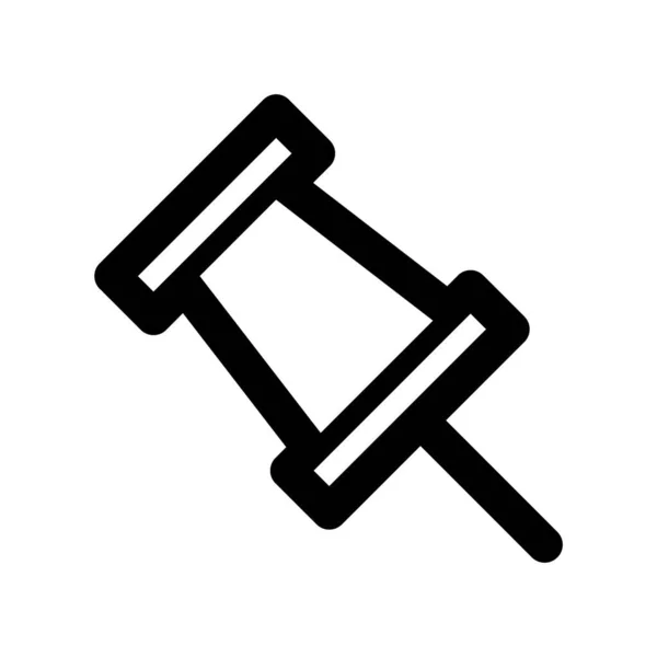 Push Pin Vecteur Glyphe Icône Plate — Image vectorielle