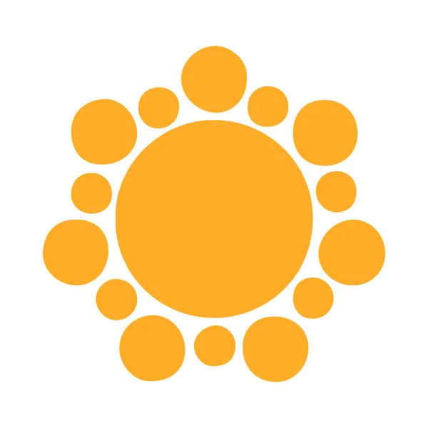 Illustration Icône Soleil Orange Cercle Isolé Avec Fond Blanc — Image vectorielle