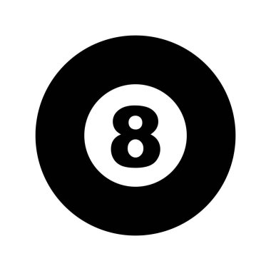 minimalist vektör illüstrasyonu, bilardo topu simgesi