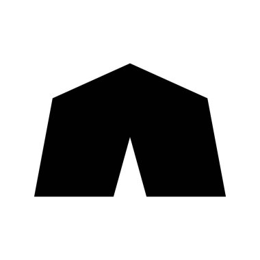 minimalist vektör illüstrasyonu, çadır simgesi