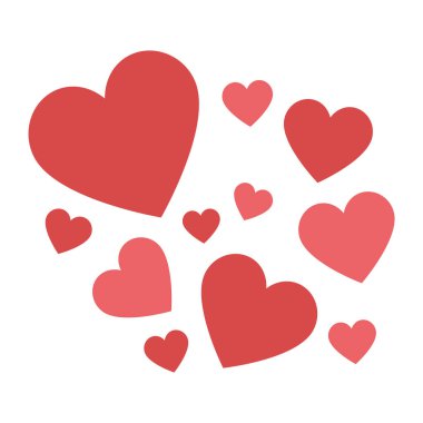 Arka planda kalp simgesi var. Aşk logosu kalp çizimi.