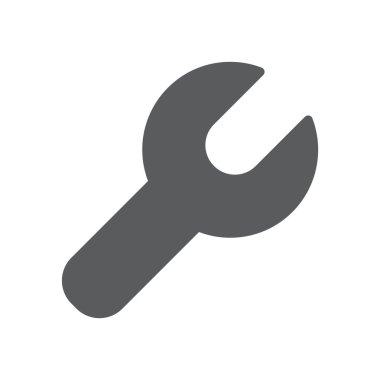 İngiliz anahtarı simgesi, beyaz arkaplanda vektör çizimi