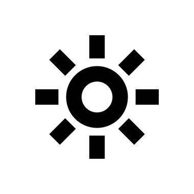 Beyaz arkaplanda izole edilmiş güneş simgesi vektörü, turta işareti logosu konsepti, doğrusal element