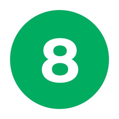 Sekiz numaralı simge. düz resimleme 