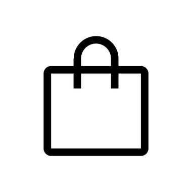 minimalist vektör illüstrasyonu, alışveriş poşeti simgesi