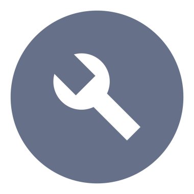 İngiliz anahtarı simgesi, beyaz arkaplanda vektör çizimi