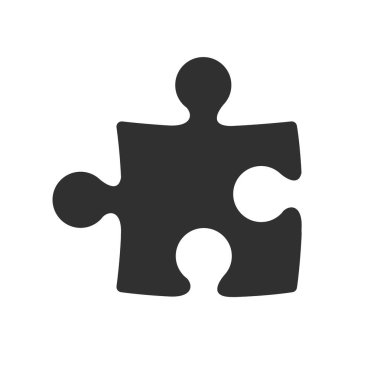 Beyaz arkaplanda bulmaca simgesi, vektör illüstrasyonu