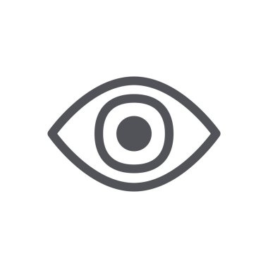 Göz simgesi, düz vektör çizimi tasarımı