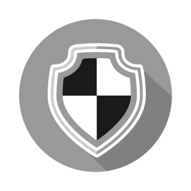 Beyaz arkaplanda izole edilmiş kalkan vektör simgesi