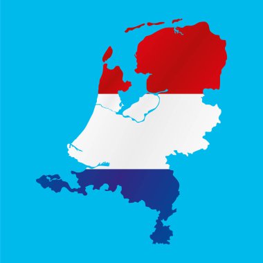 Hollanda haritası, vektör illüstrasyonu