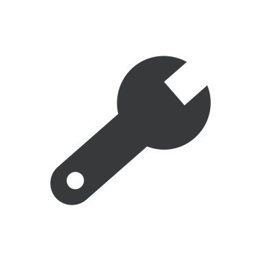 İngiliz anahtarı simgesi, beyaz arkaplanda vektör çizimi