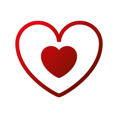 Arka planda kalp ikonu var. Aşk logosu kalp çizimi.