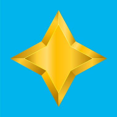 Yıldız simgesi. Web için yıldız vektör sembolünün izometrik illüstrasyonu