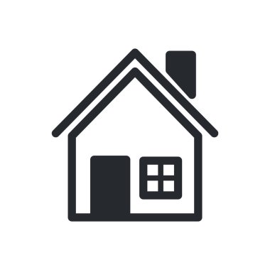 Beyaz arkaplanda izole edilmiş evin vektör simgesi