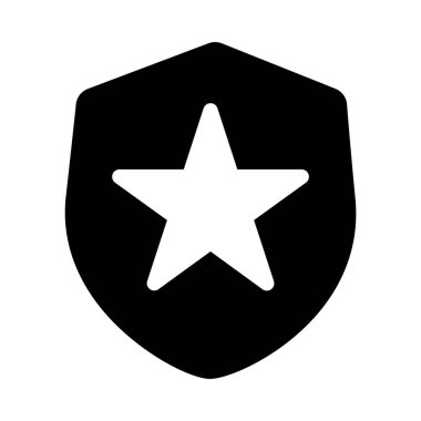 Beyaz arkaplanda izole edilmiş kalkan vektör simgesi