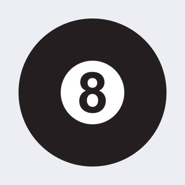 minimalist vektör illüstrasyonu, bilardo topu simgesi