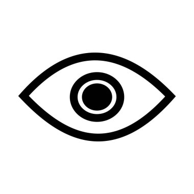 Göz simgesi, düz vektör çizimi tasarımı