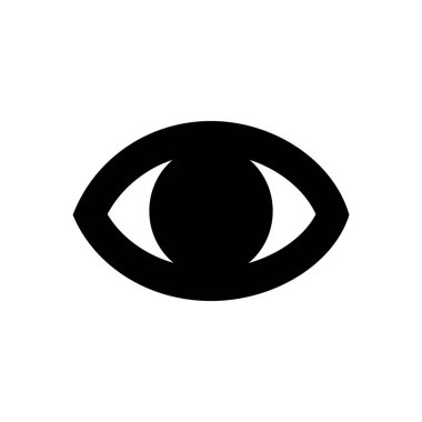 Göz simgesi, düz vektör çizimi tasarımı