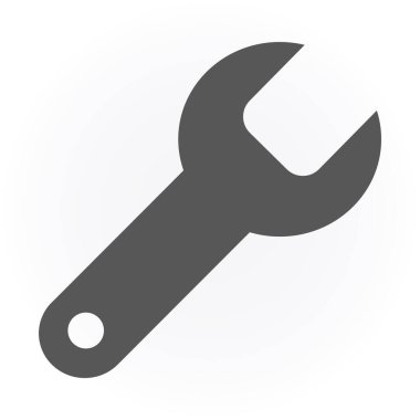 İngiliz anahtarı simgesi, beyaz arkaplanda vektör çizimi