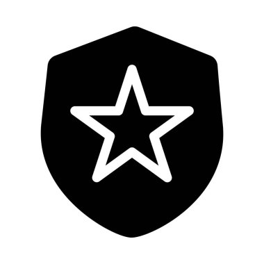 Beyaz arkaplanda izole edilmiş kalkan vektör simgesi