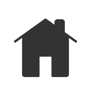 Beyaz arkaplanda izole edilmiş evin vektör simgesi