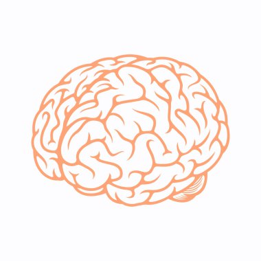beyin ikonu vektör illüstrasyonu