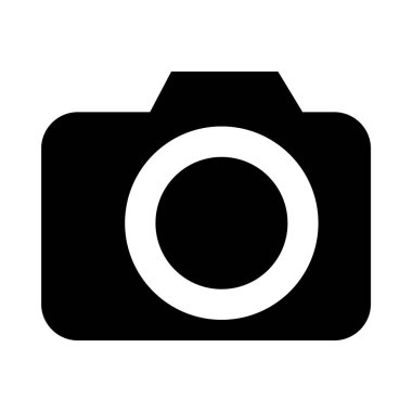 Kamera simgesi beyaz arkaplanda izole edildi