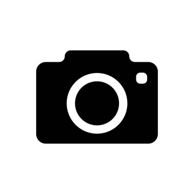 Kamera simgesi beyaz arkaplanda izole edildi