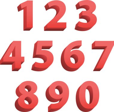 Beyaz arkaplanda sayılar kümesi