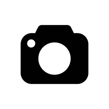 Kamera simgesi beyaz arkaplanda izole edildi