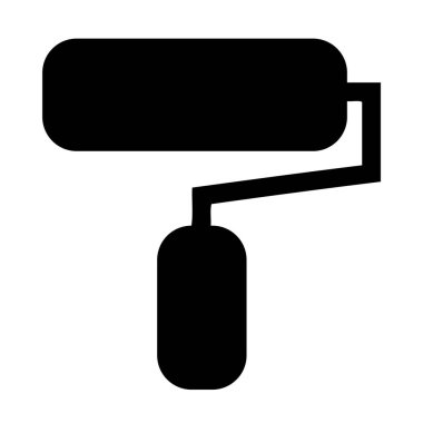 minimalist vektör illüstrasyonu, boya silindiri simgesi