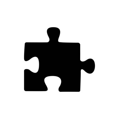 Beyaz arkaplanda bulmaca simgesi, vektör illüstrasyonu