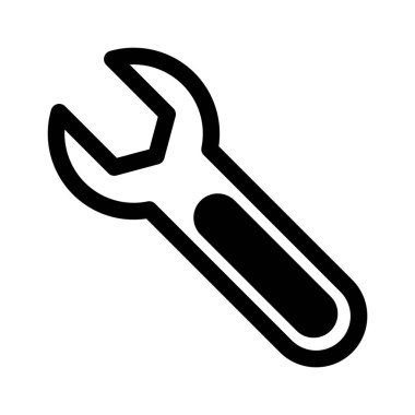 İngiliz anahtarı simgesi, beyaz arkaplanda vektör çizimi