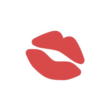 minimalist vektör illüstrasyonu, dudak simgesi