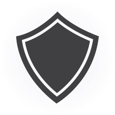 Beyaz arkaplanda izole edilmiş kalkan vektör simgesi