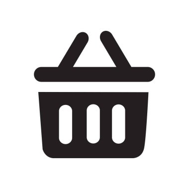 minimalist vektör illüstrasyonu, alışveriş sepeti simgesi