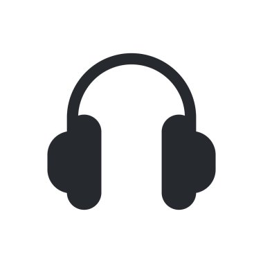 Kulaklık simgesi vektörü web ve mobil uygulama tasarımınız için beyaz arkaplanda izole edildi, kulaklık logosu kavramı