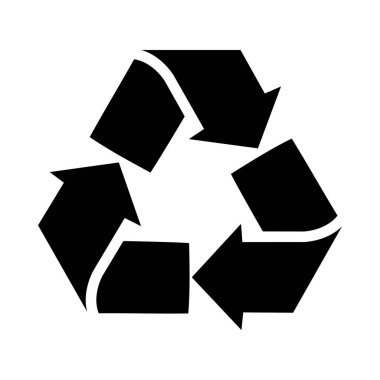 Geri dönüşüm sembolünün vektör illüstrasyon simgesi